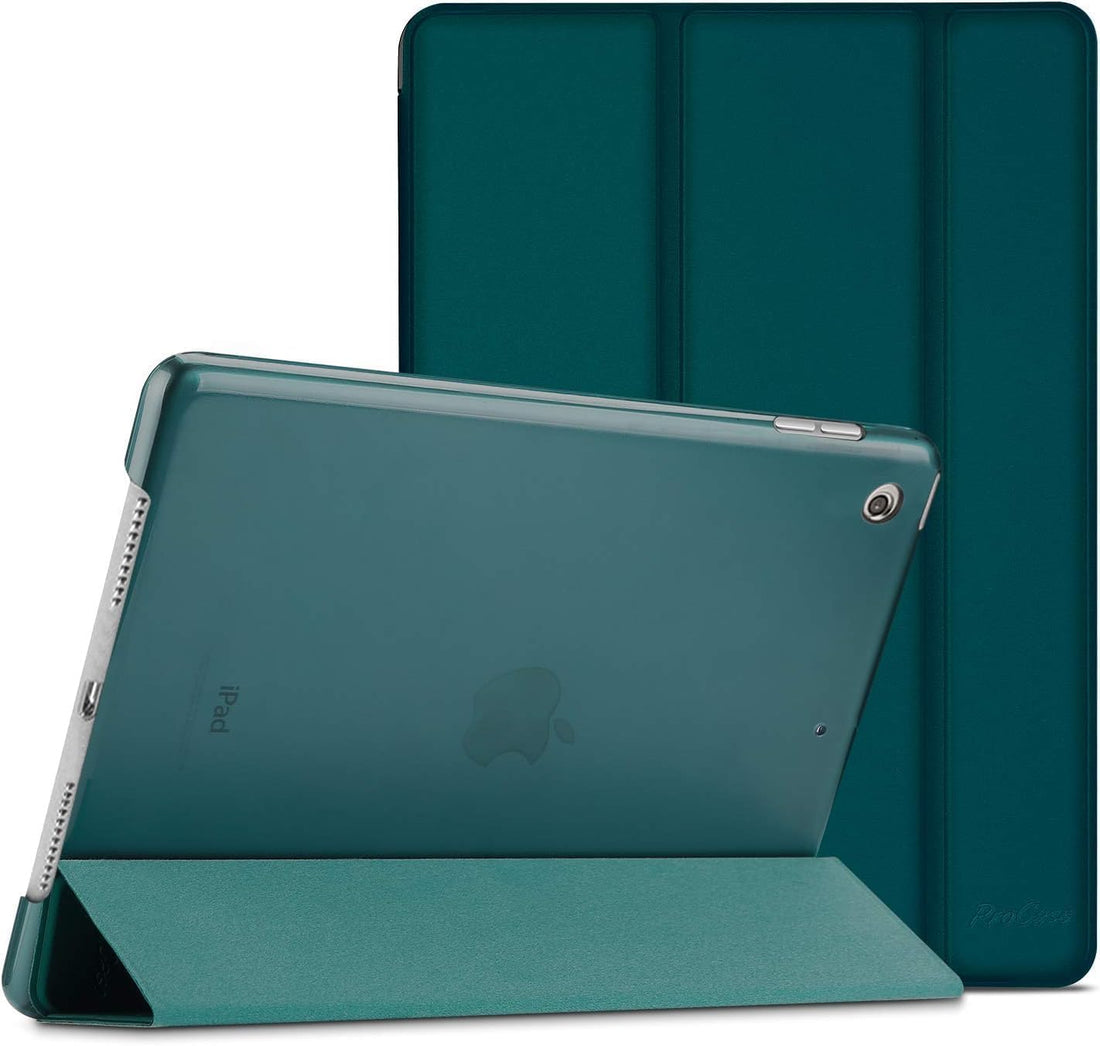 Nopatia Case for iPad 10.2 Inch 9th/8th/7th Generation, Soft Back Cover with Stand Compatible with Apple Pencil, Full Body Protection, Auto Sleep/Wake, Shockproof Smart Stand (Dark Green)