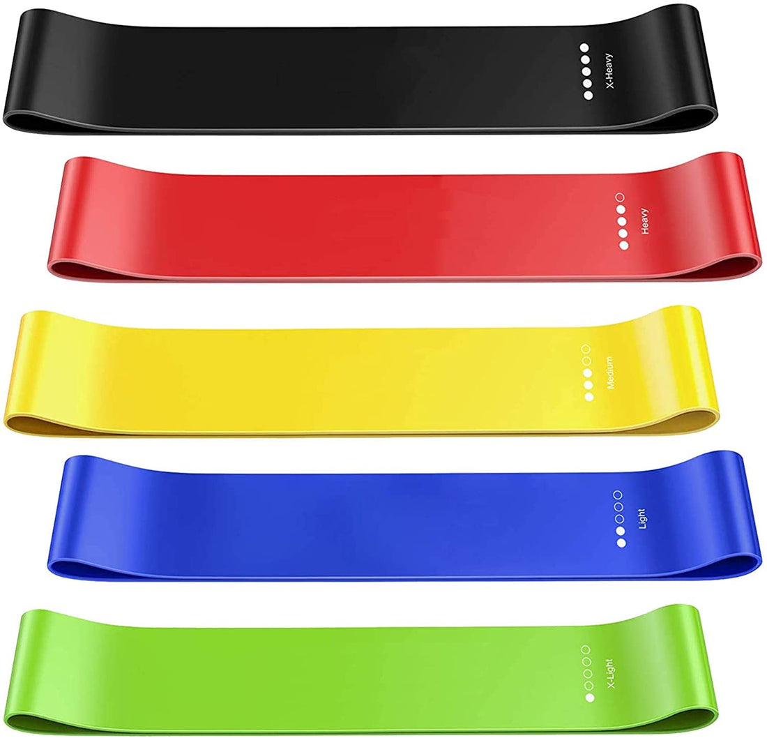 SportQ 5PCS 100% original Latex Resistance Band fitness bands Latex Gym Strength Training Rubber Loops Bands Fitness Cross Fit Equipment Yoga Exercise Pull Rope Elastic Bands, Booty bands for Fit.