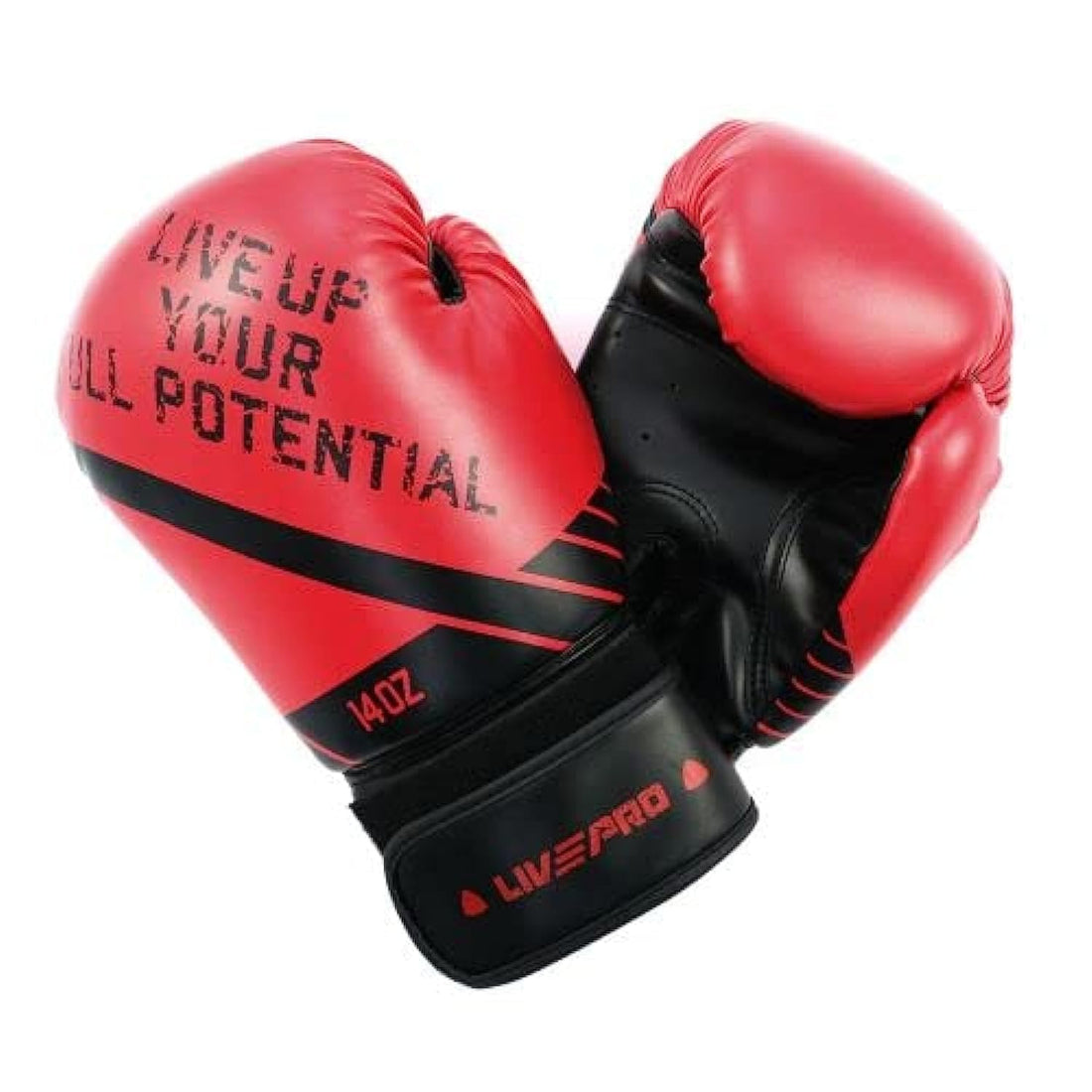 Livepro Boxing Gloves, Size 14 / LP8600-14 / Red/Black