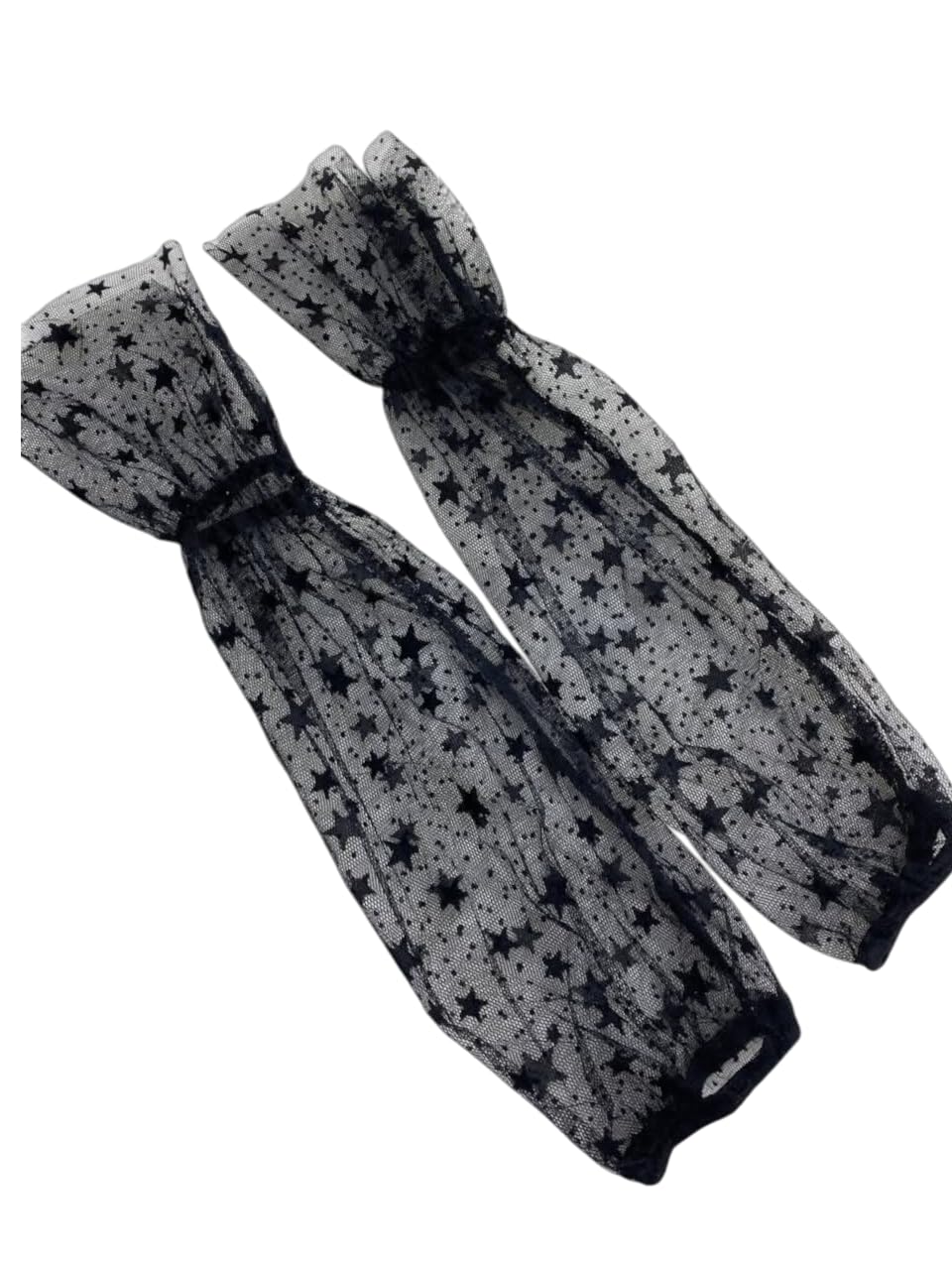 Black Sheer Mesh Gloves for Women Thin Starry Party Evening Party Accessories Classic Costume, One Size