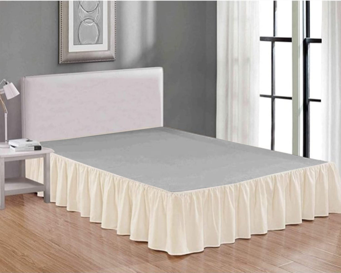 Tigers Trade Lines My Wedding Bed Skirt with Inner Elastic 1 Piece (120cm Bed Height 40cm, Off White)
