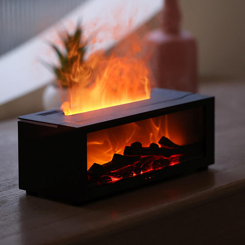 Mldnld Fireplace Diffuser, Upgrade 7 Colours Flame Diffuser, 150ml Essential Oil Diffuser with Timer and Waterless Auto Off for Home Room Office