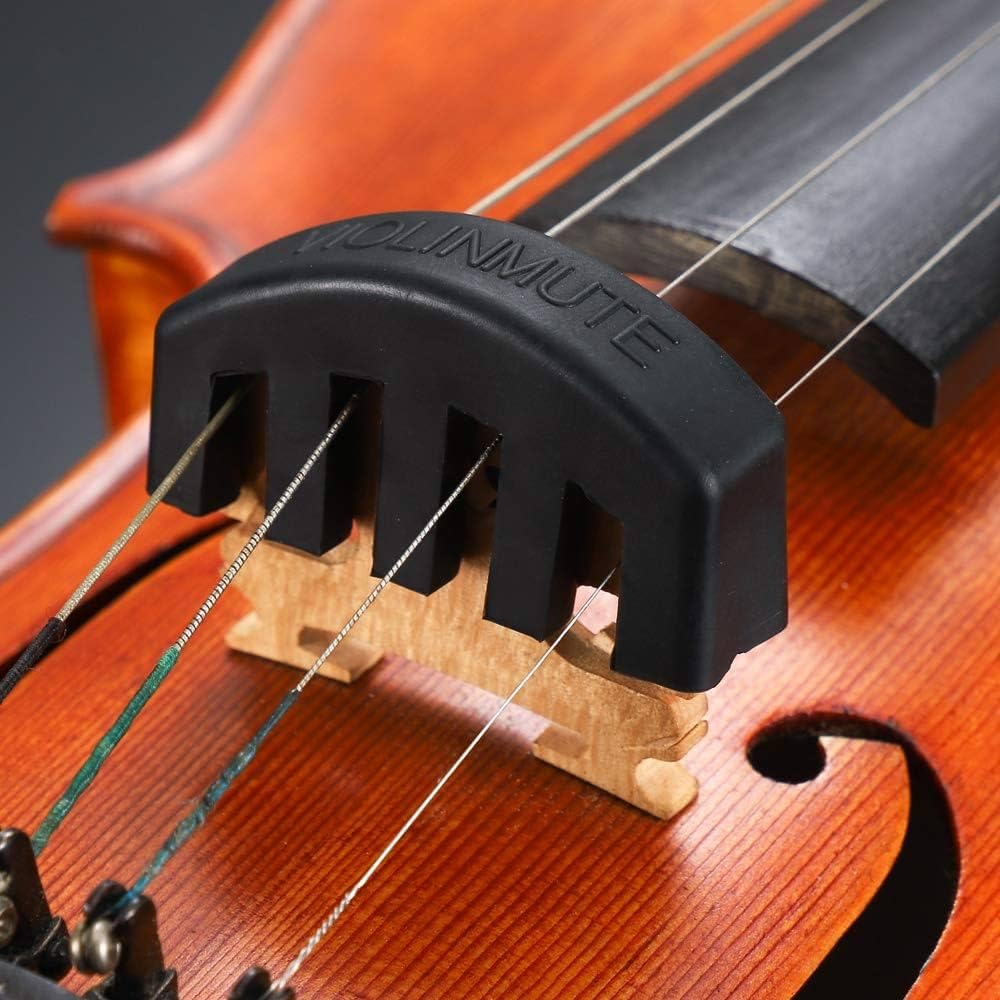 Rubber Violin Practice Mute Silencer Fiddle Violin Muffler for Full Size 4/4 & 3/4 Violins