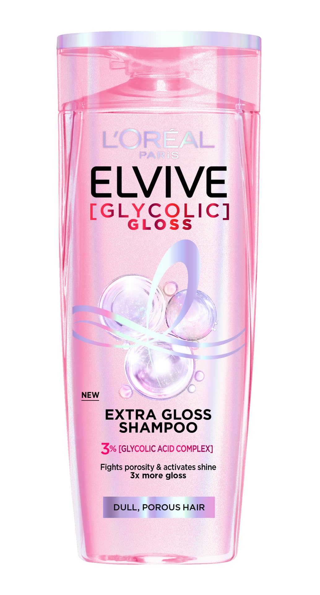 L’Oréal Paris Elvive Glycolic Gloss Extra Gloss Shampoo with 3% Glycolic Acid for Dull and Porous Hair 600ML