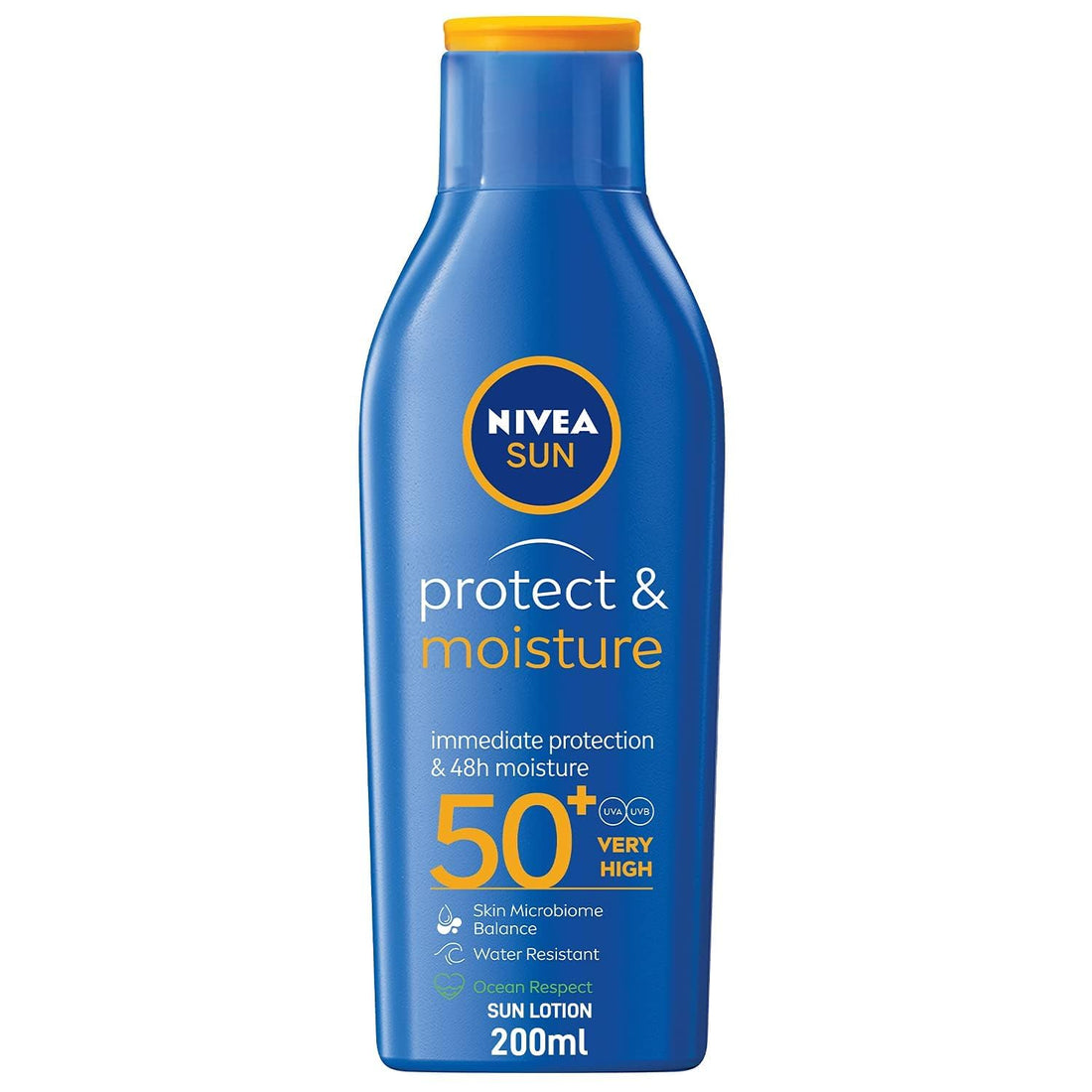 NIVEA SUN Lotion, UVA & UVB Protection, Protect & Moisture, SPF 50+, 200ml - Pack may vary