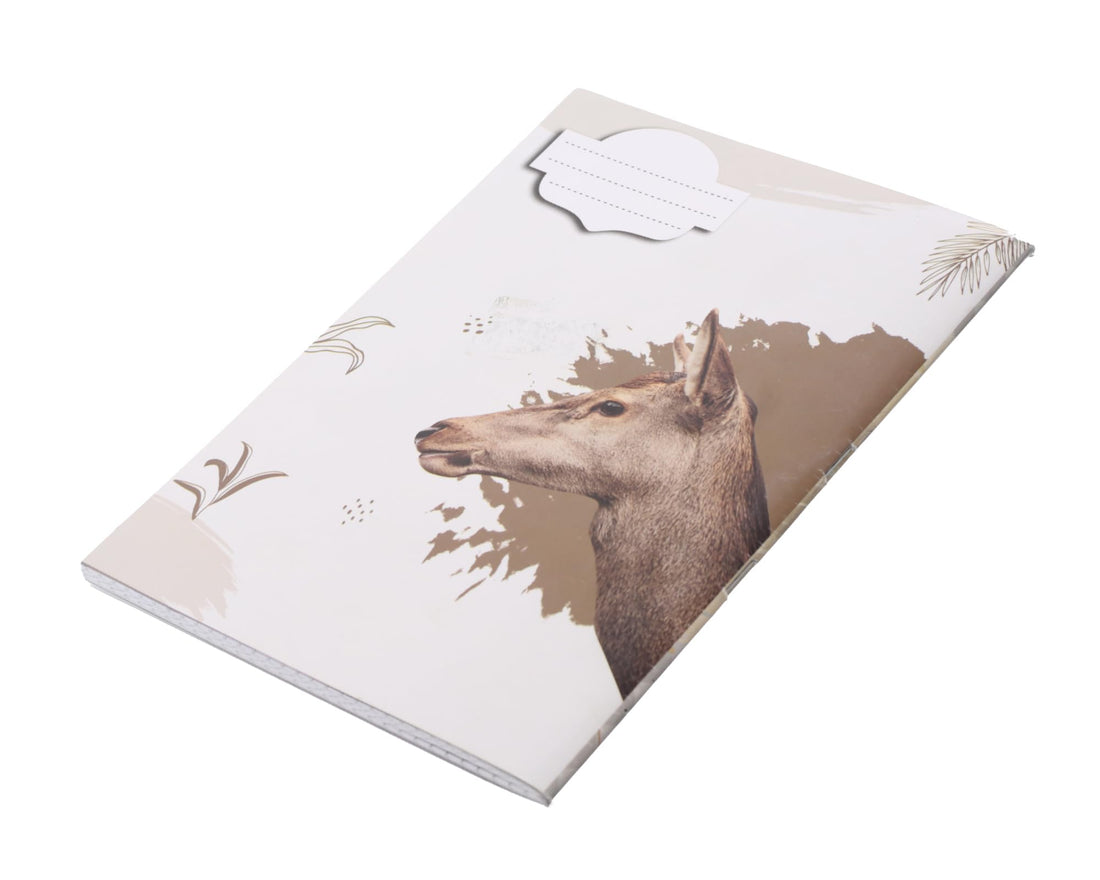 Extra Line School Notebook Stapled Half Centimeter 80 Sheets Gazelle Design Coated Cover