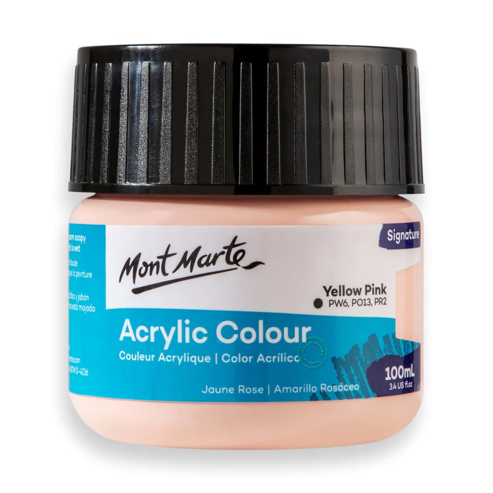 Monte Marte MSCH1036 Acrylic Colour Paint 100 ml, Yellow Pink