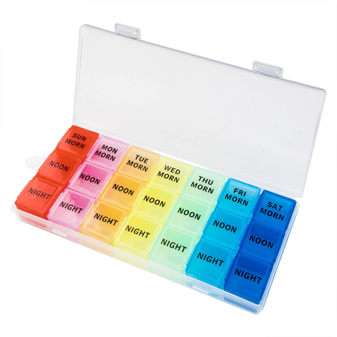 Weekly Pill Organizer 7 Day (3 Times a Day)@@Daily Pill Cases for Pills/Vitamin/Fish Oil/Supplements(Morn NOON EVE) Portable Travel Pill Organizer
