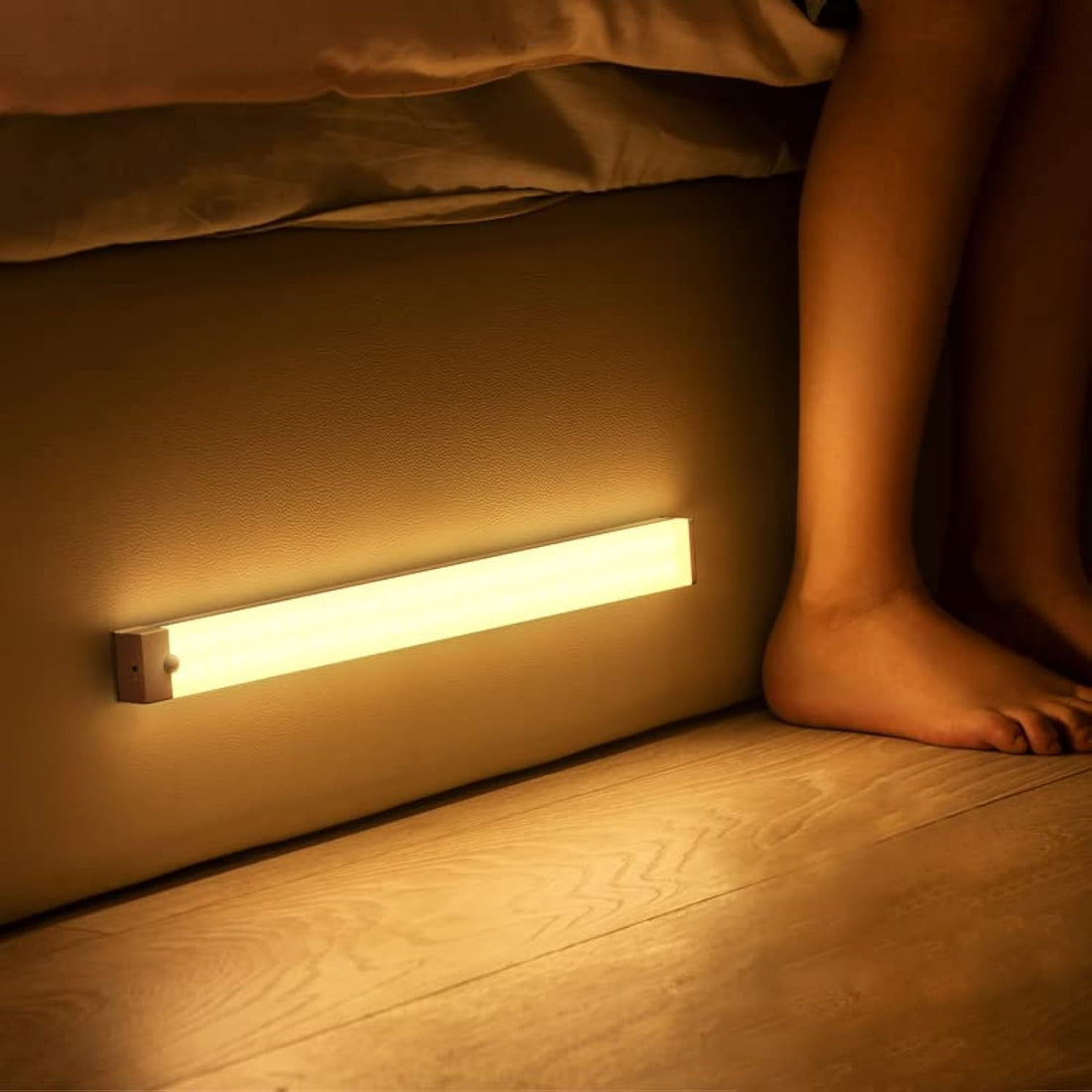 Intelligent LED Induction Light, Motion Sensor LED Light , Closet Light Rechargeable，Motion Sensor Light for Bathroom Corridor Stairs (Warm light) (50CM)