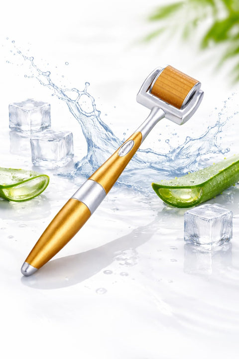 Derma Roller Microneedling Kit 0.5 mm Skincare Tool for Smooth Skin, Beard Enhancement and Hair Regrowth