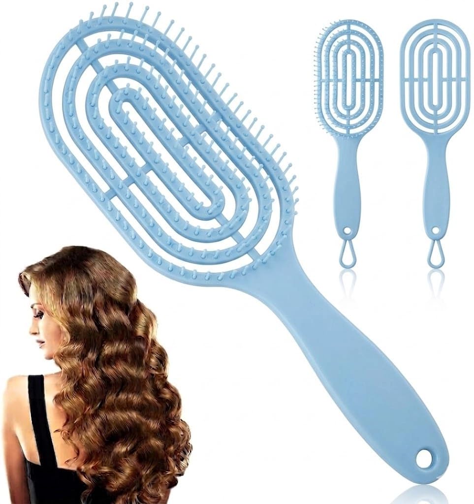 Hair Brush for Curly Hair, Curl Defining Brush, Curl Define Styling Brush, Defined Curls Detangling and Styling Hairbrush for Women 1pc -multicolor