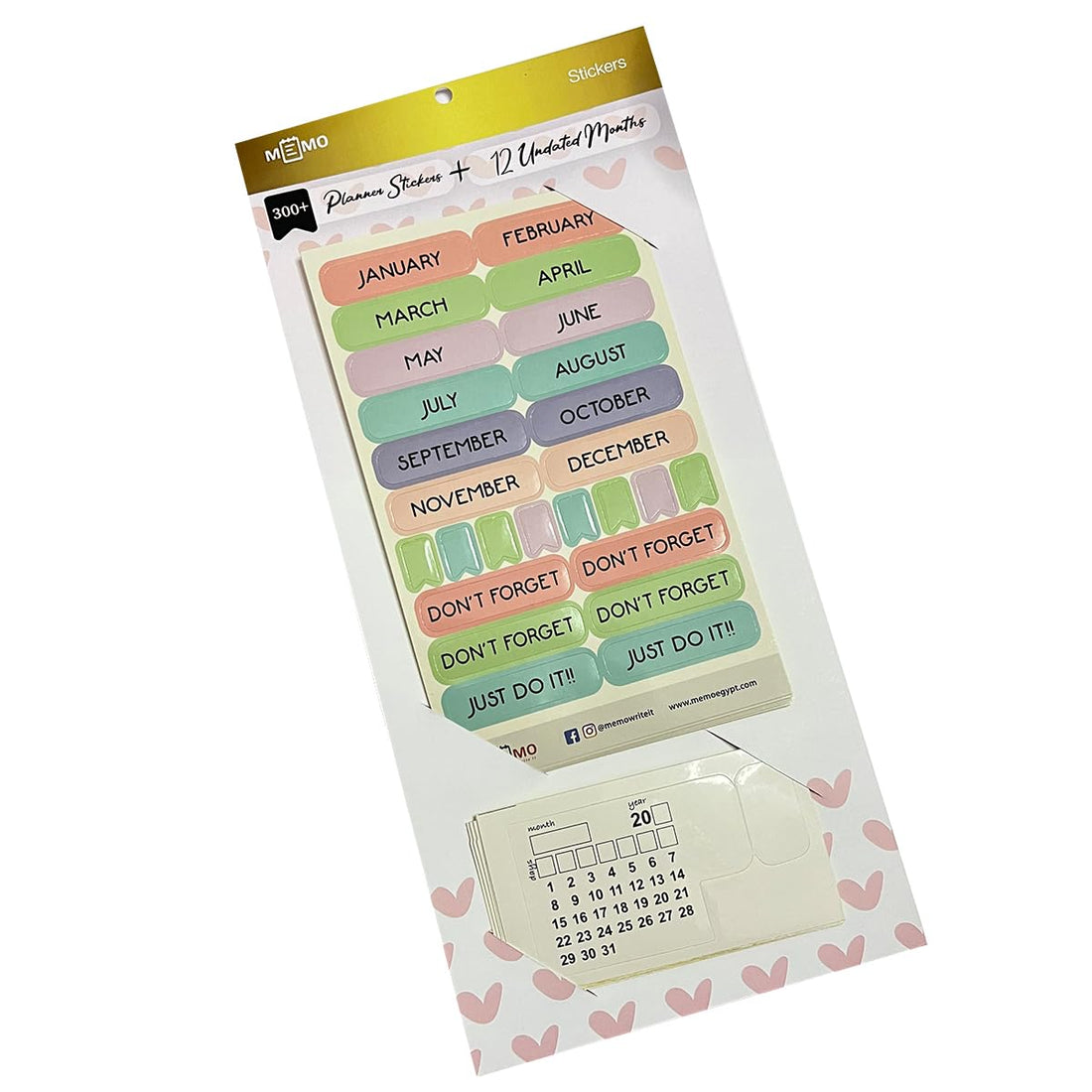 Memo Planner Stickers & 12 Undated Months