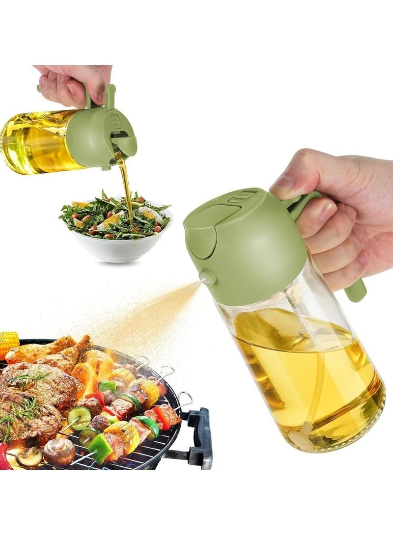 Spray & Dispenser 2-in-1, Dual-Function Glass Bottle for Cooking & Air Fryer - Multicolor