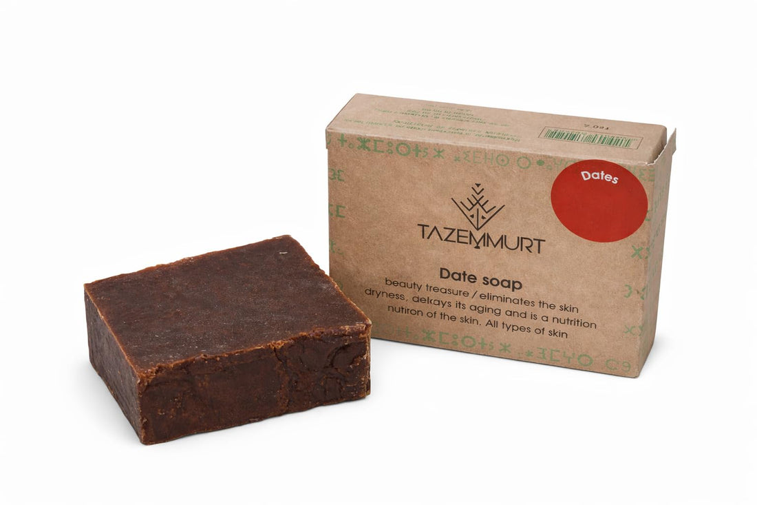 TAZEMMURT Date Soap – Handmade Natural Bar Soap with Date Extract – Deep Nourishing & Moisturizing – For Face & Body – All Skin Types – Unisex – 120g