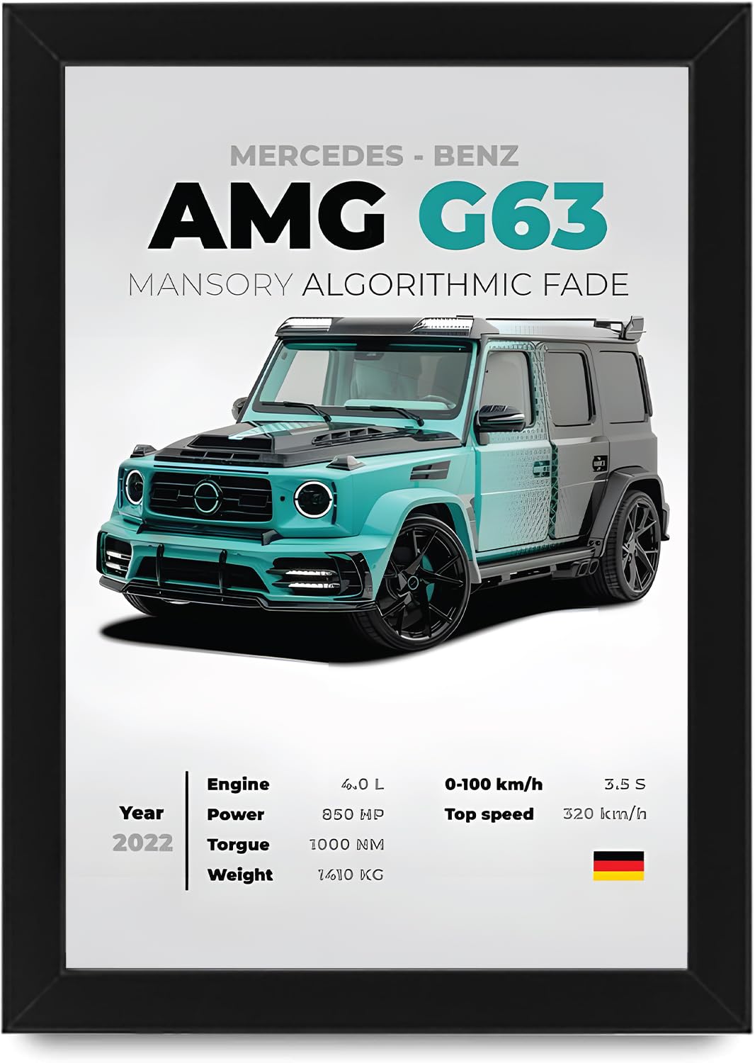 AMG G63 SUV Poster - Luxury Automotive Wall Art for Stylish Home Decor and Mercedes Enthusiasts (Black)