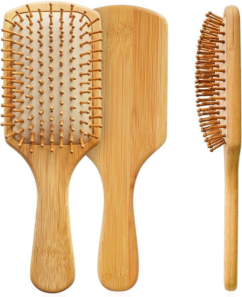 Kraft Hair Brush Natural Bamboo Wood Hair Brush Detangling Hair Scalp Massage Brush for Long Curly Short Thick Thin Hair for Women Kids Men