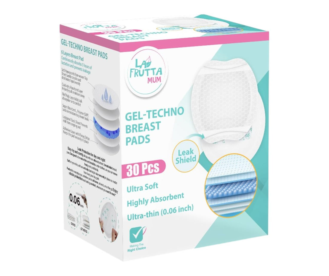 Gel-Techno Breast Pads – Ultra-Thin 0.06 inch, 6-Layer Leak-Proof Design, Super Absorbent Gel Core, Ultra Soft & Breathable, Individually Wrapped – 30 Pcs (Normal, 30, Piece)