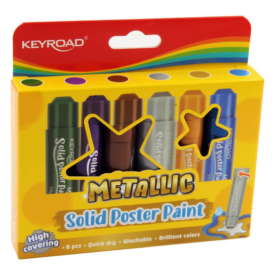 Keyroad Metallic Poster Colors 6 Colors Washable Fast Drying Model KR972648