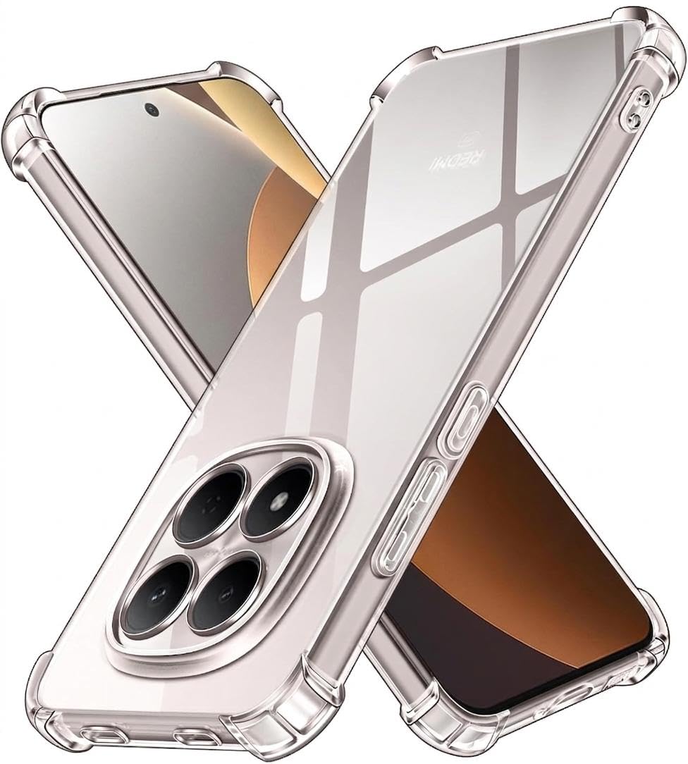 Dl3 Mobilak Case Compatible with Xiaomi Redmi Note 15 Pro 5G (Not for Redmi Note 15 Pro 4G), Cover Silicone Transparent TPU Gorilla Anti-shock Protector Camera Shockproof Corners - Clear