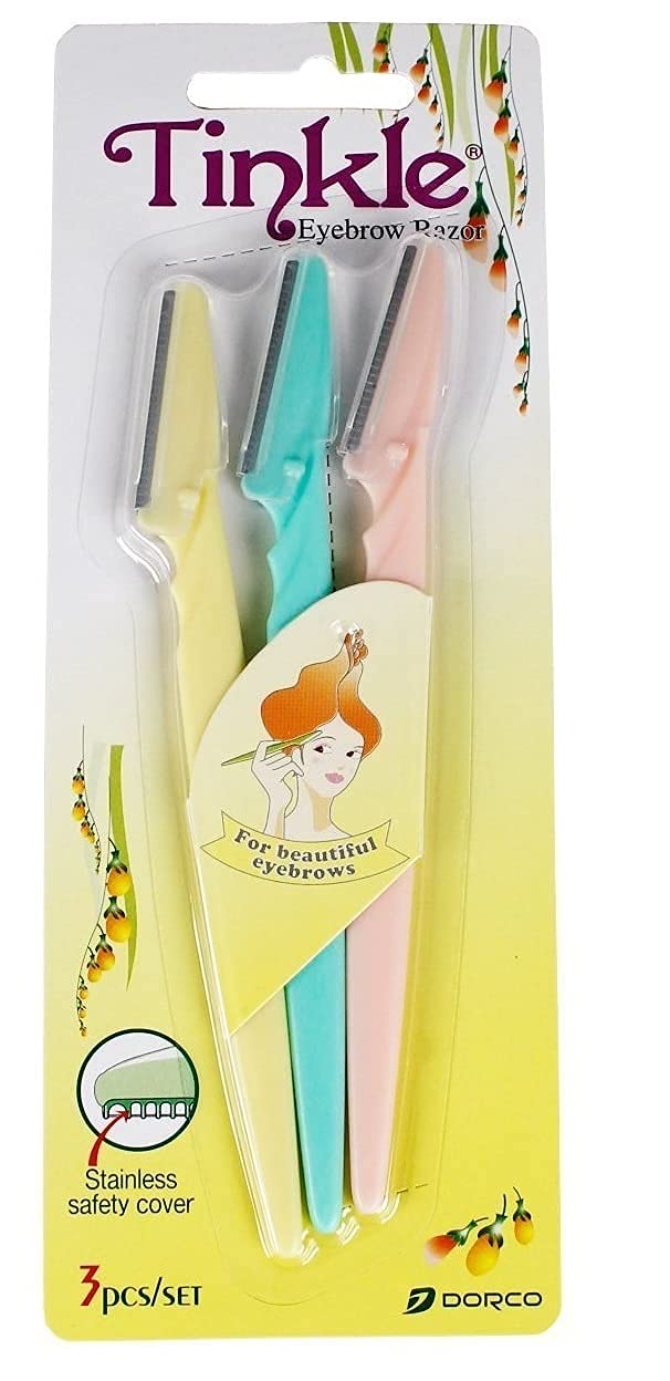 MAPPERZ Tinkle Women Face Razor/Razor For Face & Eyebrow/Reusable & Biodegradable/Quick & Easy Facial Hair Removal At Home - Pack of 3