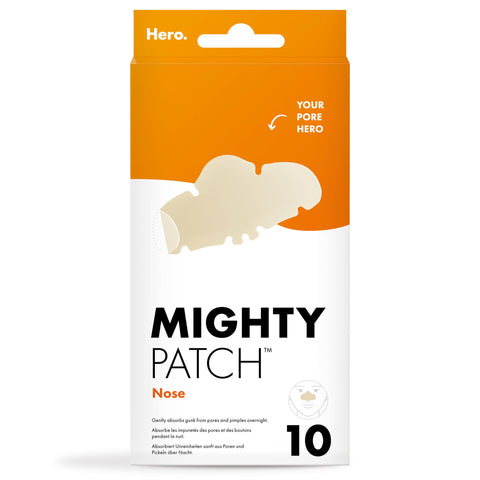 Hero - Mighty Patch Nose - Special nose - Absorbs impurities from pores and pimples in 6 to 8 hours - Hydrocolloids - Box of 10 Mighty Patches Nose