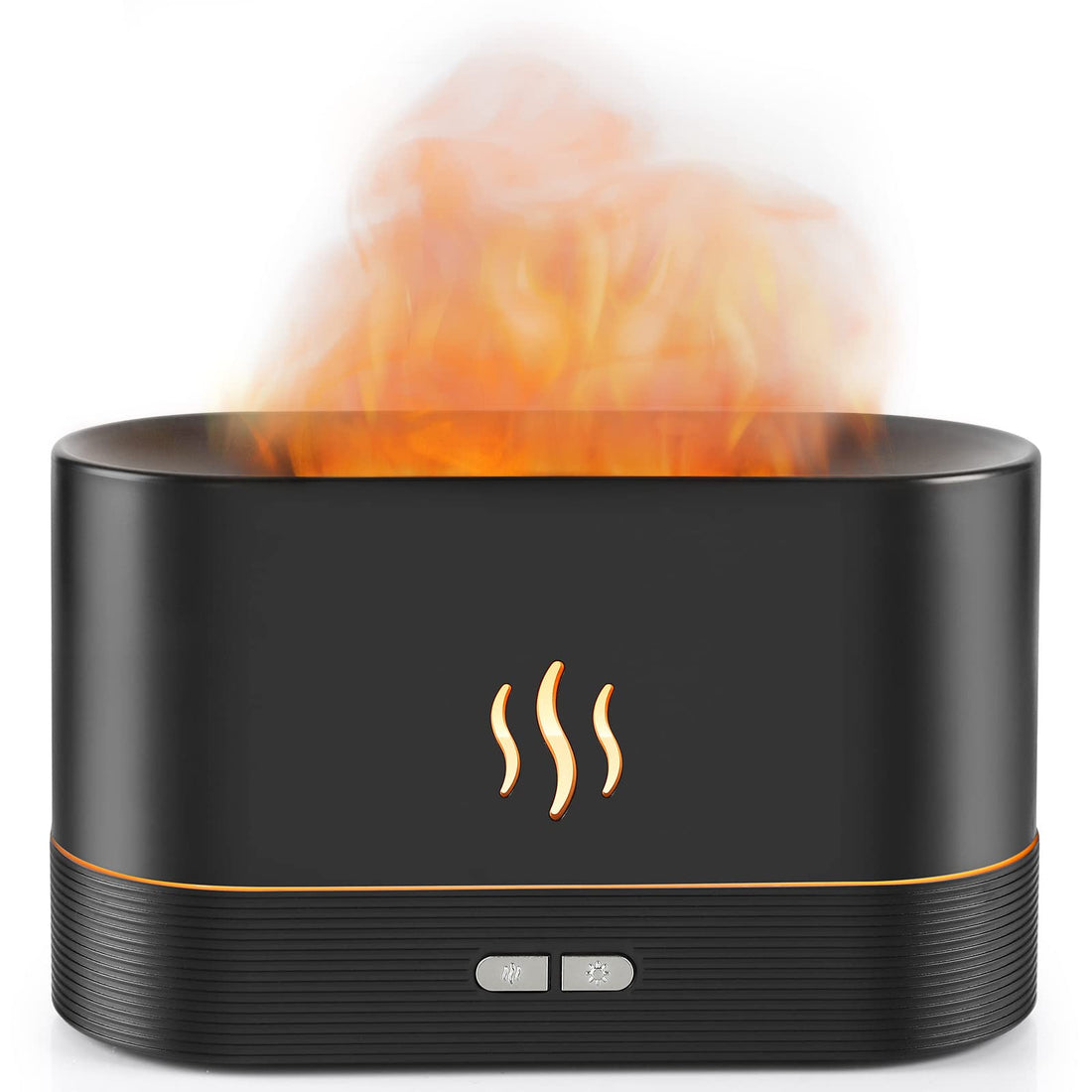 Flame Diffuser Humidifier-Auto Off 180ml Essential Oil Diffuser-2 Modes Brightness Aroma Humidifier with Fire Flame Effect for Home,Office,Spa,Gym(Black)