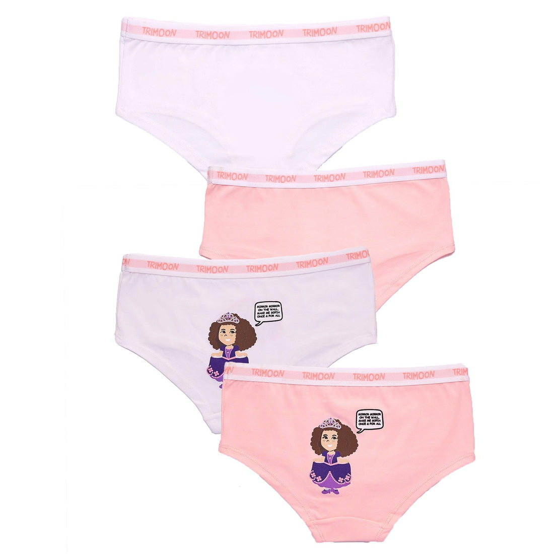 the Princess Hipster Cotton Elastic Waist Panty, 4 Pieces