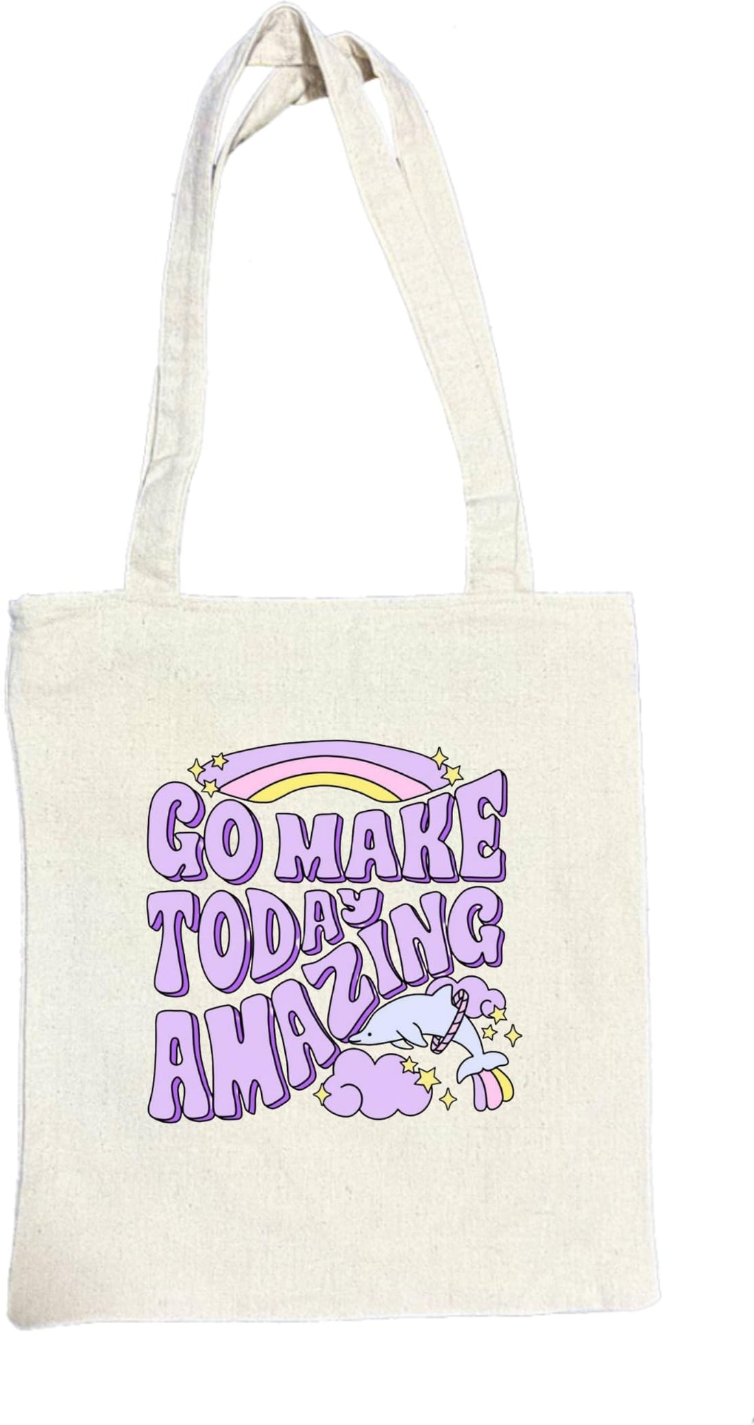 GO MAKE TODAY AMAZING toty bag White