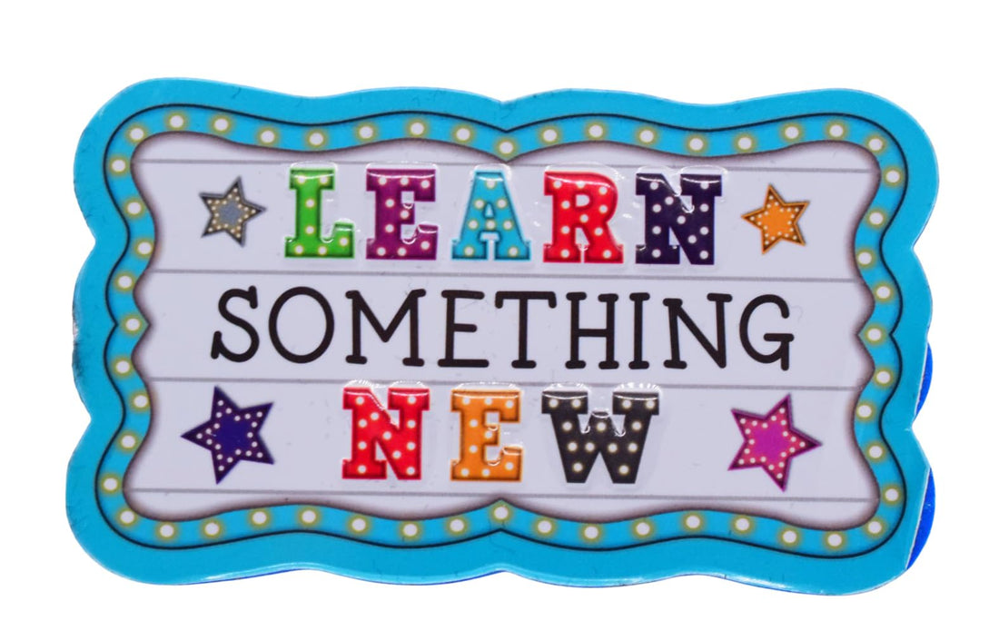 Learn Something New Magnetic White Board Eraser - Blue