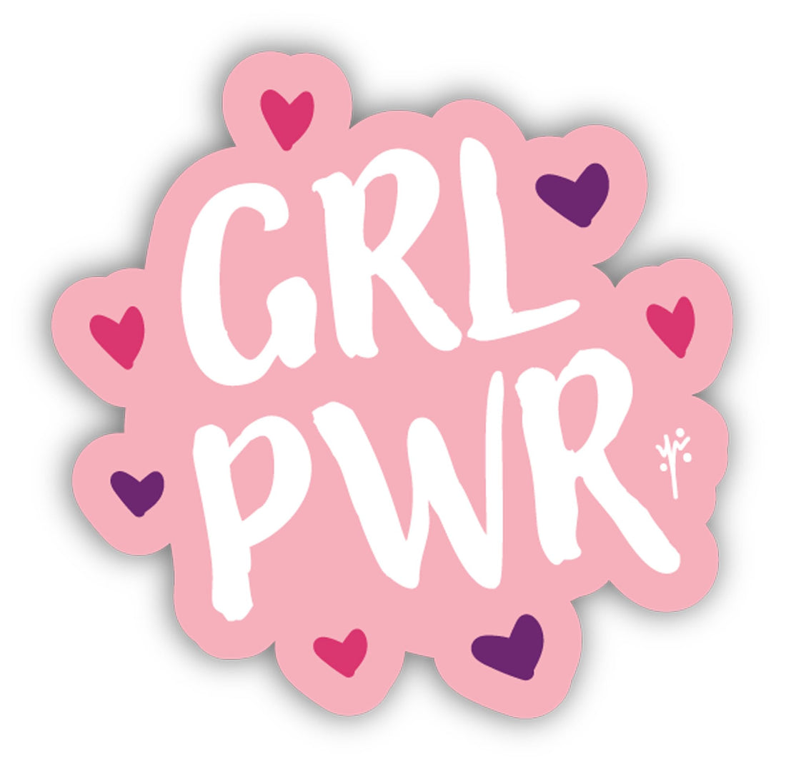 YM Sketch Laptop Sticker - Grl pwr| 6x6 cm area size, 1Pcs| easy peeling and Stick Gift For college,office,artists,students,your car,notebook,laptop,fridge,desk,skateboard