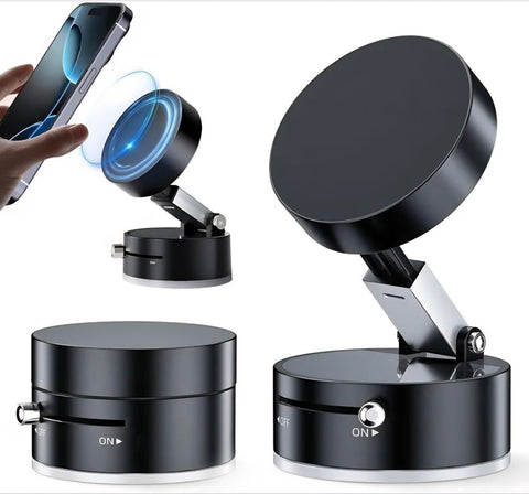 هولدر و حامل موبايل للسيارة مغناطيسي بقاعدة لاصقة 360 درجة car mobile phone holder Vaccum Magnetic Mount Portable & Foldable