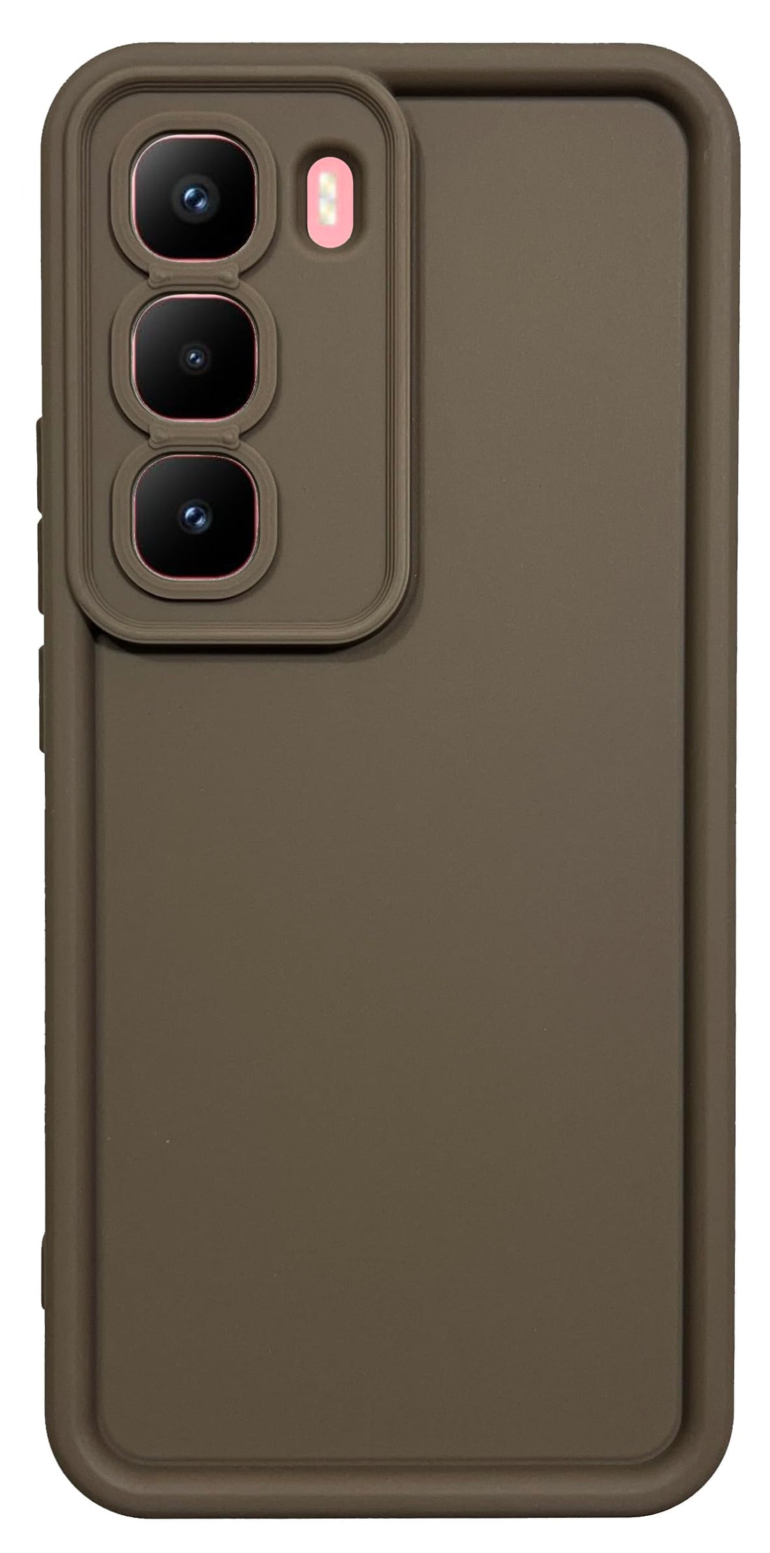 (For H60Pro+) Xpress Back Cover Solid Soft Silicon TPU Camera Protection Case For Infinix Hot 60 Pro Plus (Hot 60 Pro+) Anti-Shock Cover (Brown)