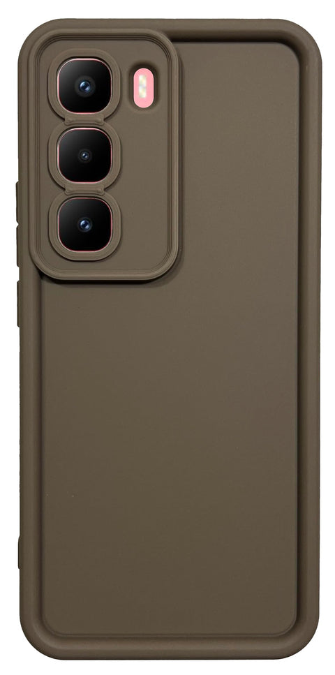 (For H60Pro+) Xpress Back Cover Solid Soft Silicon TPU Camera Protection Case For Infinix Hot 60 Pro Plus (Hot 60 Pro+) Anti-Shock Cover (Brown)