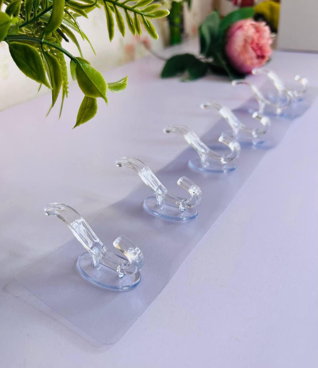 Ultimate Organization Solution: Bijoy Bell Silicone Double Sided Clear Hook Hanger (6 Rows) - Perfect for Organizing Kitchen, Bathroom, and Rooms