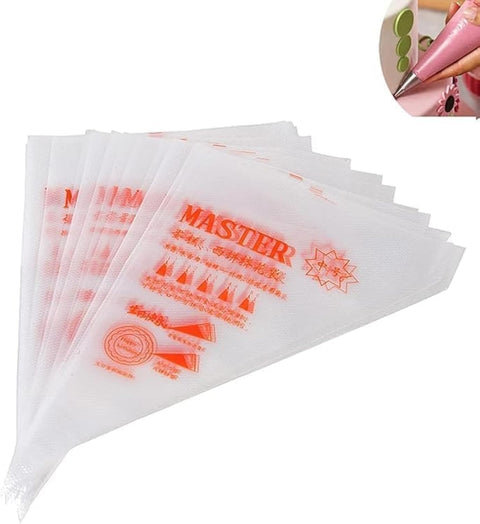 100Pcs Disposable Pastry Bag Icing Piping Cake Cupcake Decorating Bags Fondant Cream Pastry Tip Kitchen Baking Tool White (Large)