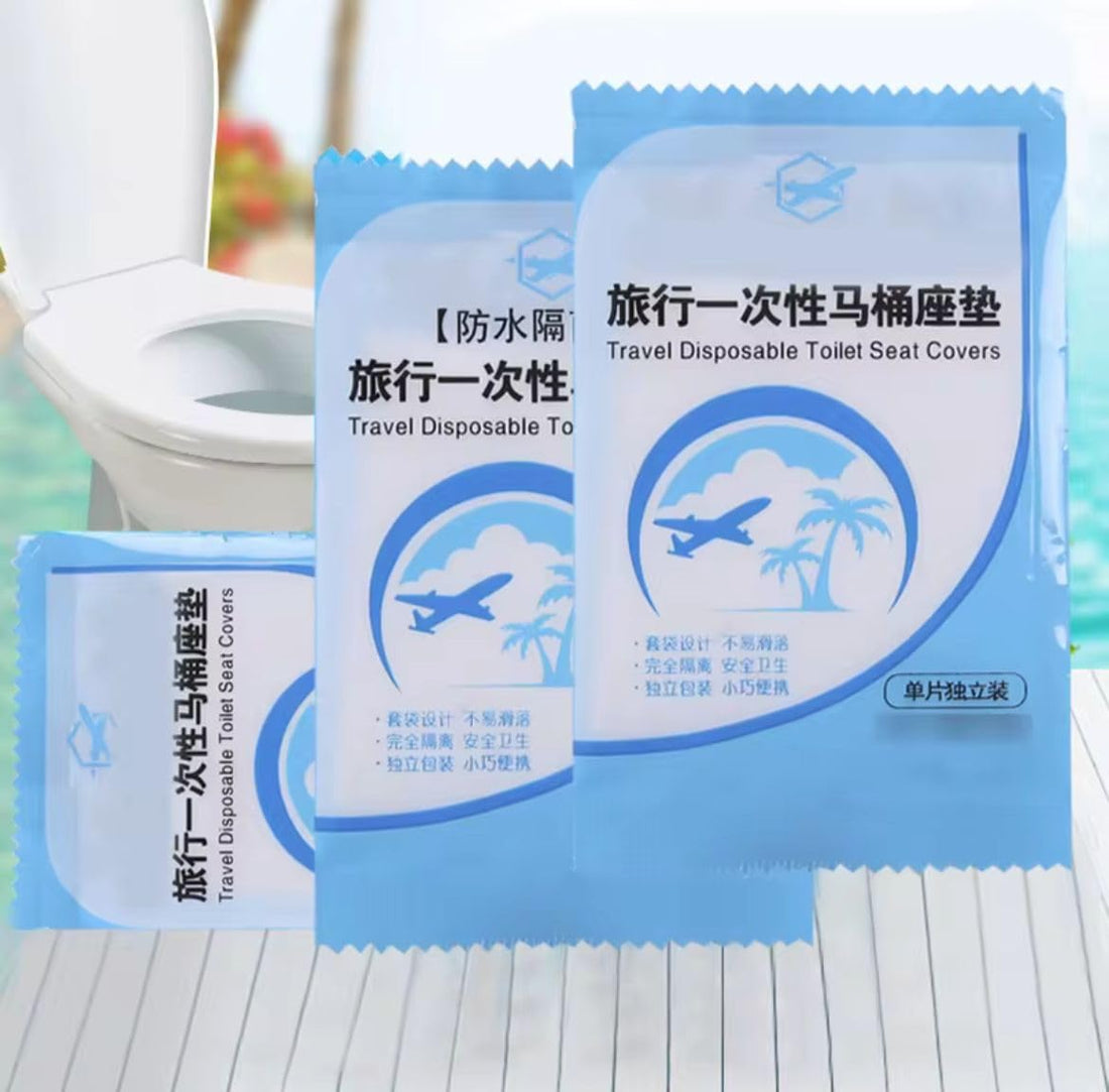 50 Pcs Disposable Travel Toilet Seat Bags, Waterproof Portable Travel Toilet Seat Bags, Practical for Daily Use, Each Piece with Independent Packaging, Waterproof and Bacterial,