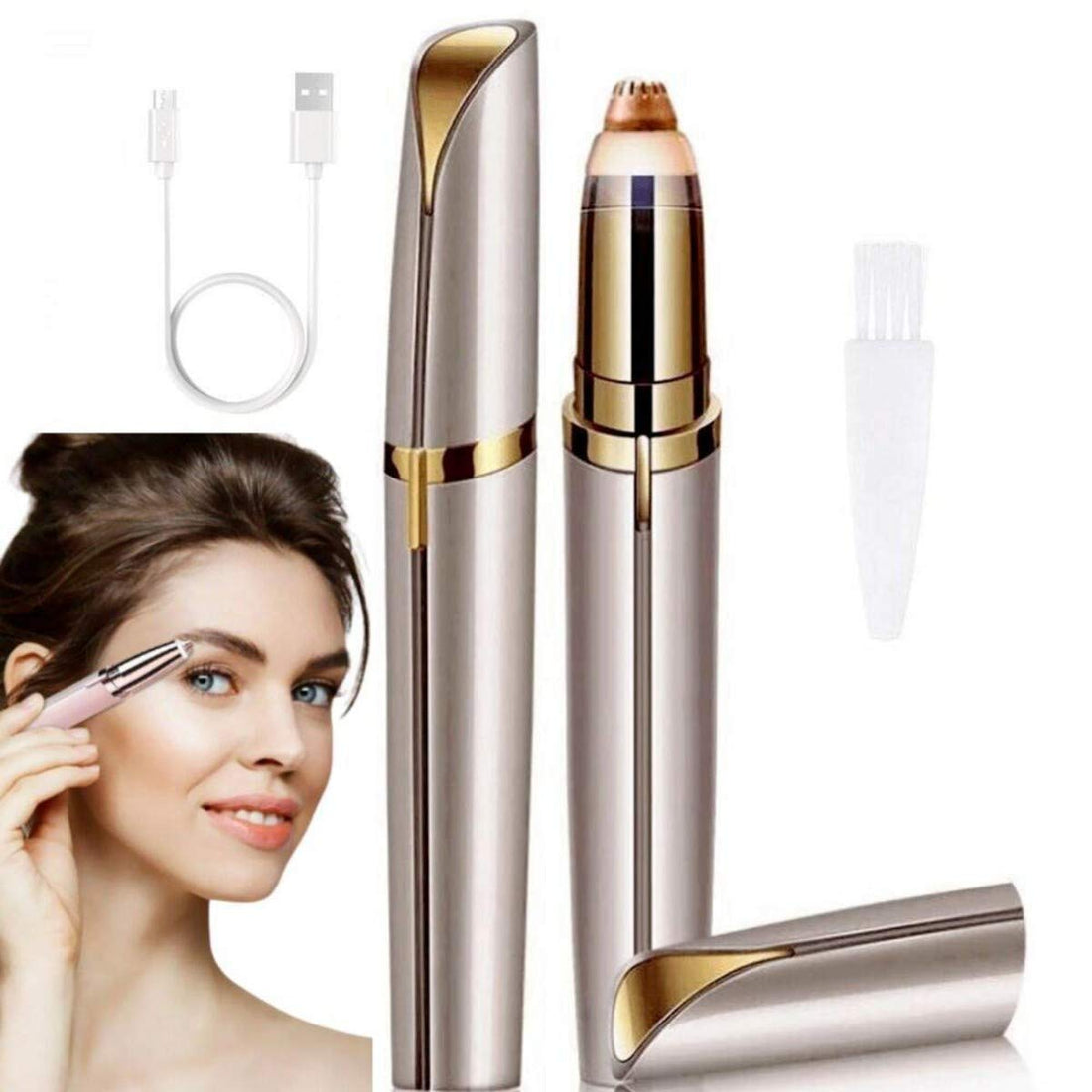 Rechargeable Eyebrow Trimmer for Women Men Eyebrow Hair Remover, Eyebrow Razor, Portable Painless Electric Eyebrow Trimmer for Women, Facial Hair Remover