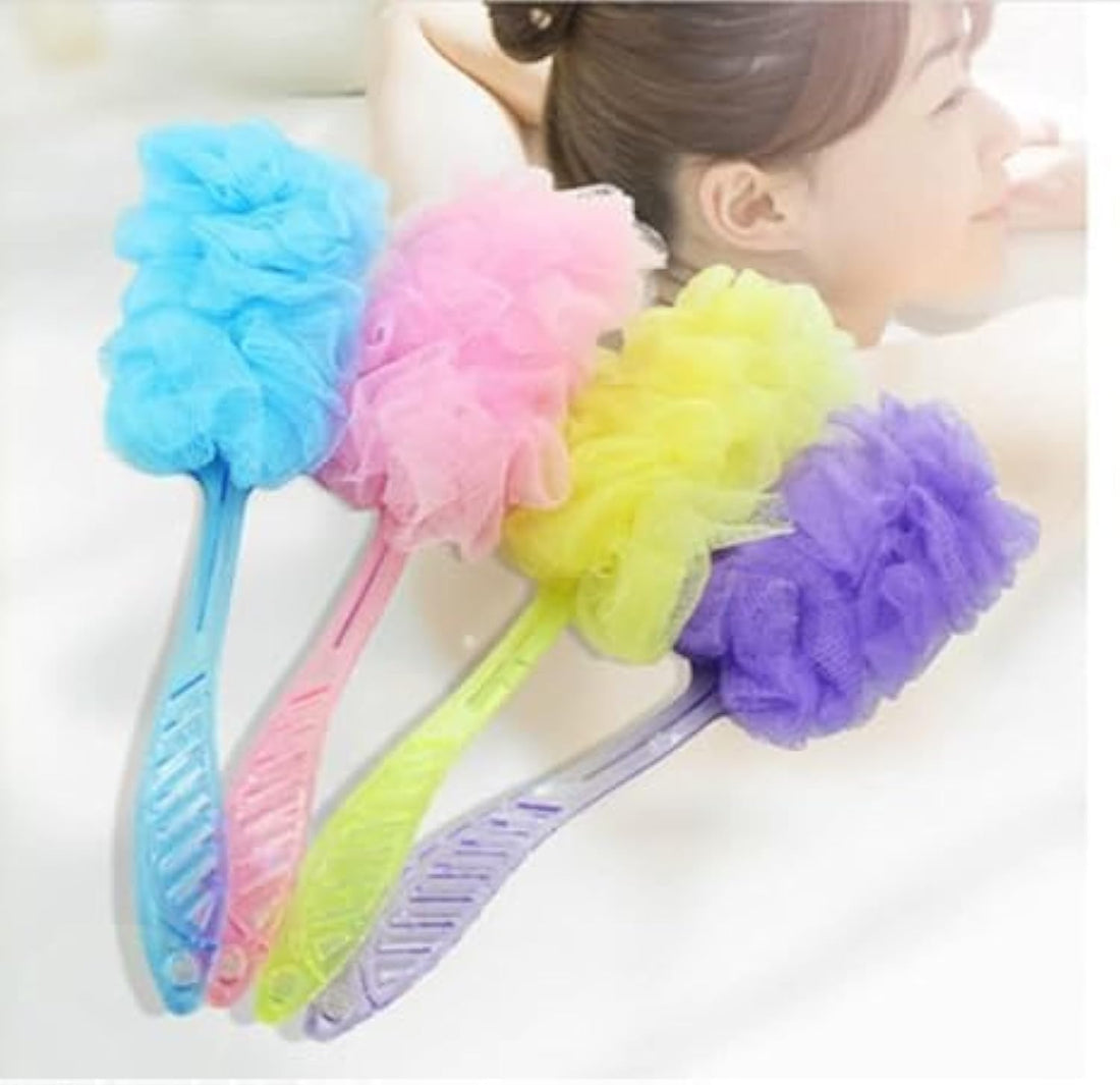 Body Loofah Body Scrubber Curved Long Handle Skin Scrubber Bath Brush for Men and Women (Random Color)