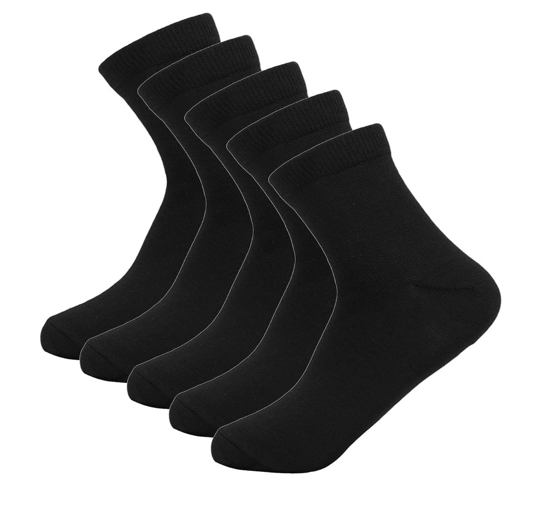 White Flower Unisex Set Of 5 Pieces Plain Socks Socks (pack of 1)