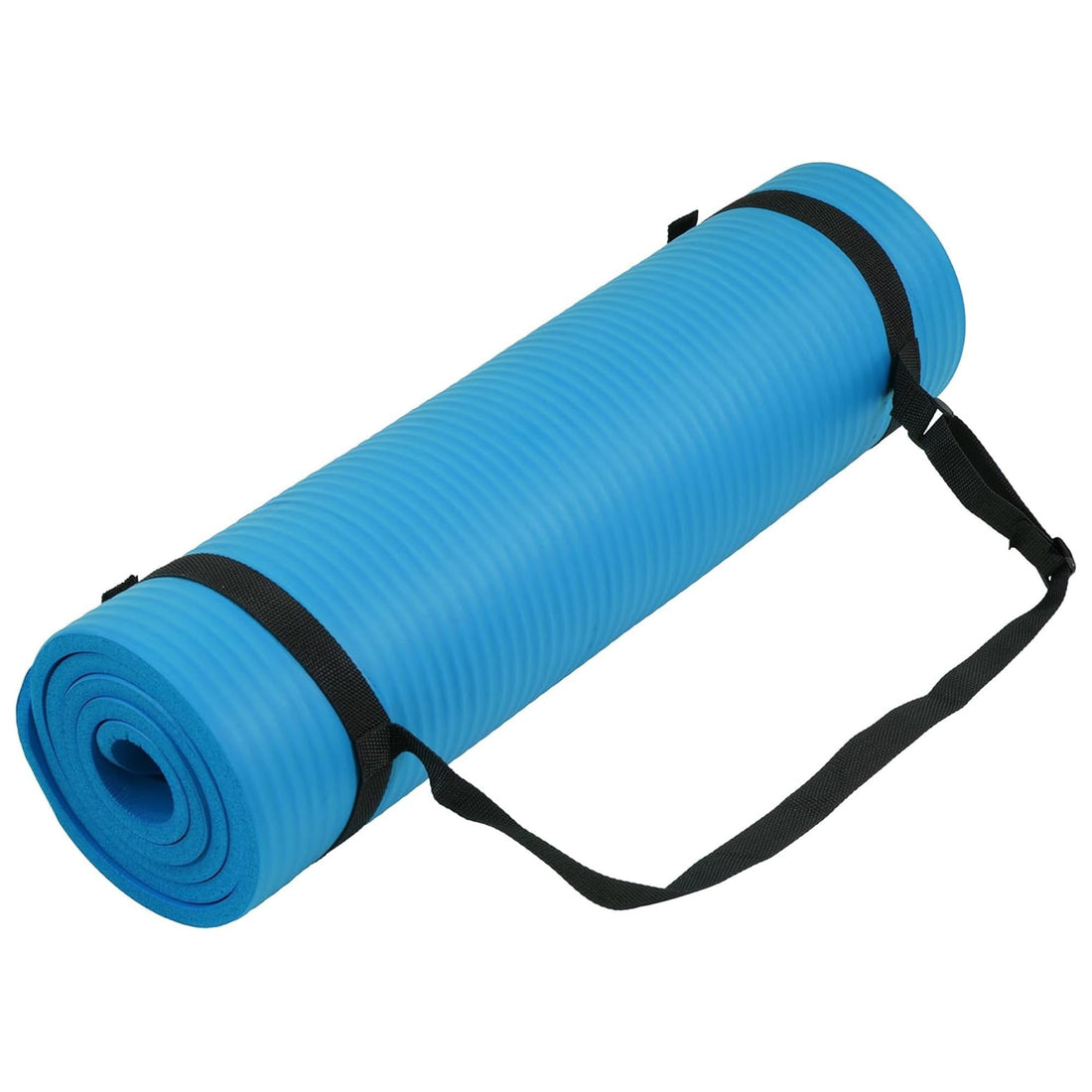 Signature Fitness All Purpose 1/2-Inch Extra Thick High Density Anti-Tear Exercise Yoga Mat with Carrying Strap with Optional Yoga Blocks, Multiple Colors