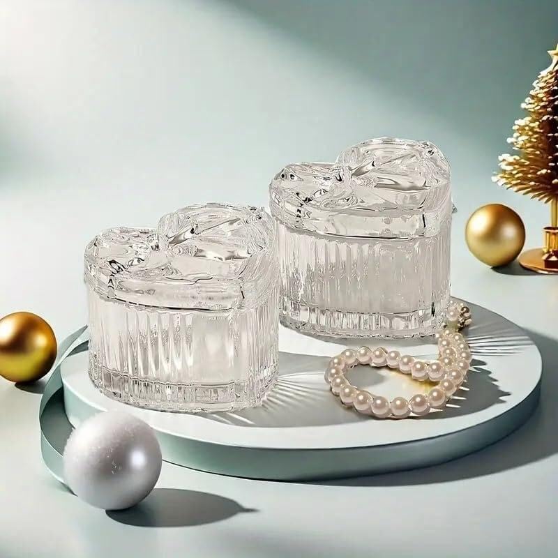 Crystal Sugar Bowl - Luxury 2-piece glass bowl set with elegant lid for sugar, nuts, truffles, baklava, honey and jam. Elegant kitchen decor and a unique practical gift for receiving guess and special