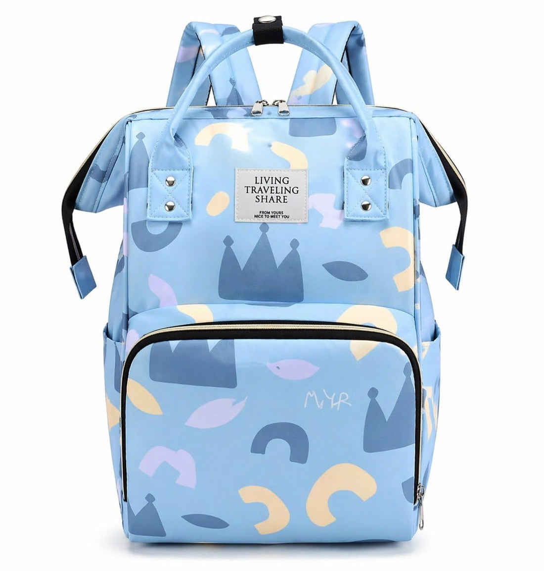 Mommy Backpack for Baby Essentials, Colorful Circles Pattern, Aluminum Foil Insulation Lining, Large Capacity with Organizer Pockets