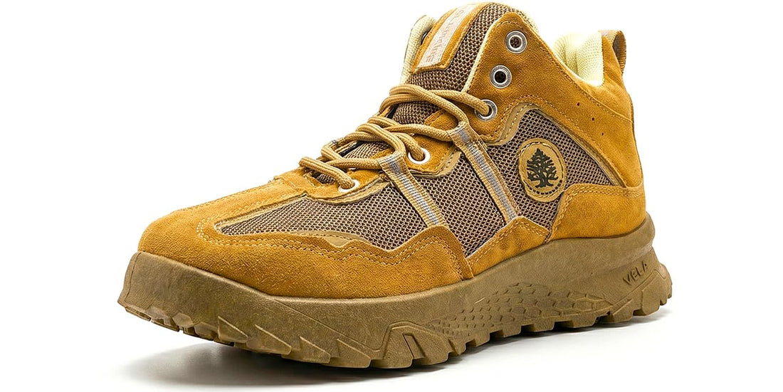 Men's Hiking Sneakers Imported High Quality - Fashion Design - Breathable Suede and Mesh - Ultra Light Rubber Pure Sole with Unspeakable Comfort