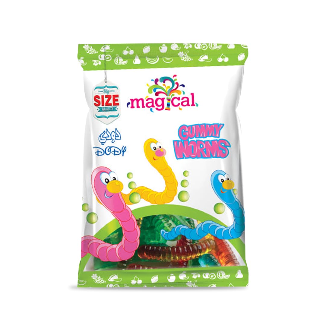 Magical Flavors Dody Sour Gummy Worms Candy, 80g