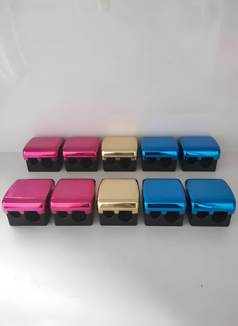 2-Pack Makeup Sharpener - Ergonomic dual-ended sharpener for cosmetic eyebrow pencils, assorted colors ensure vibrant, long-lasting results. (10pcs)