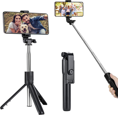 Venganza Extendable Selfie Stick, Wireless Bluetooth Remote and Tripod Stand, Portable, Lightweight, Compatible with iPhone 13/13 Pro/12/12 Pro, Samsung Smartphone and More
