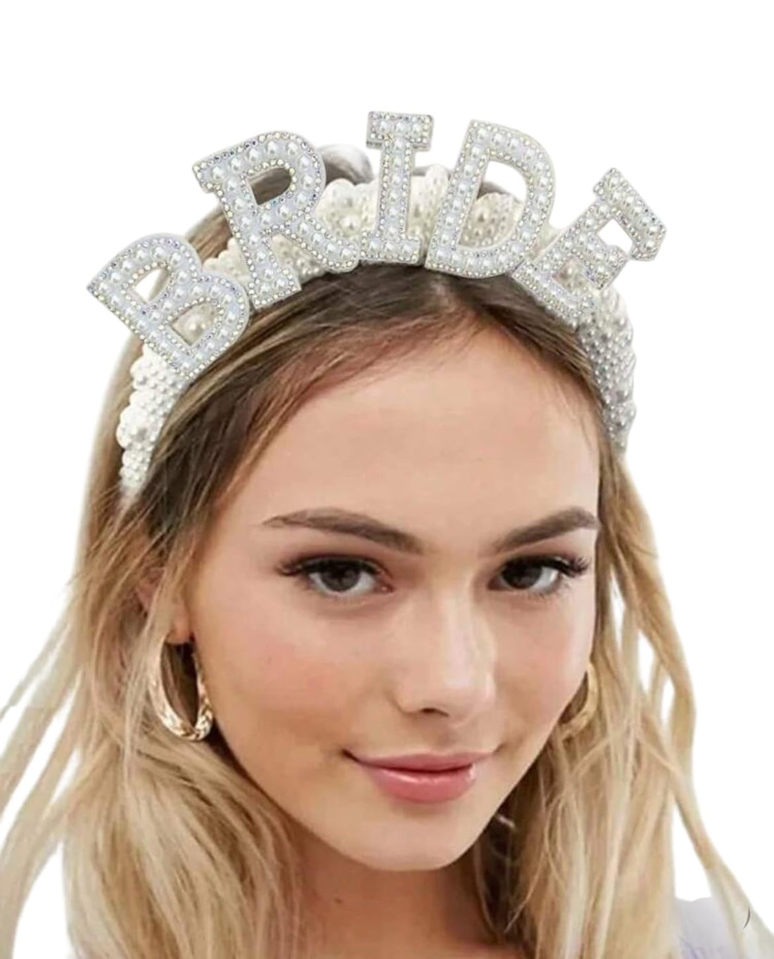 Pearl and Crystal Embellished Bridal Tiara Headband, White Crown Design, Wedding Hair Accessory
