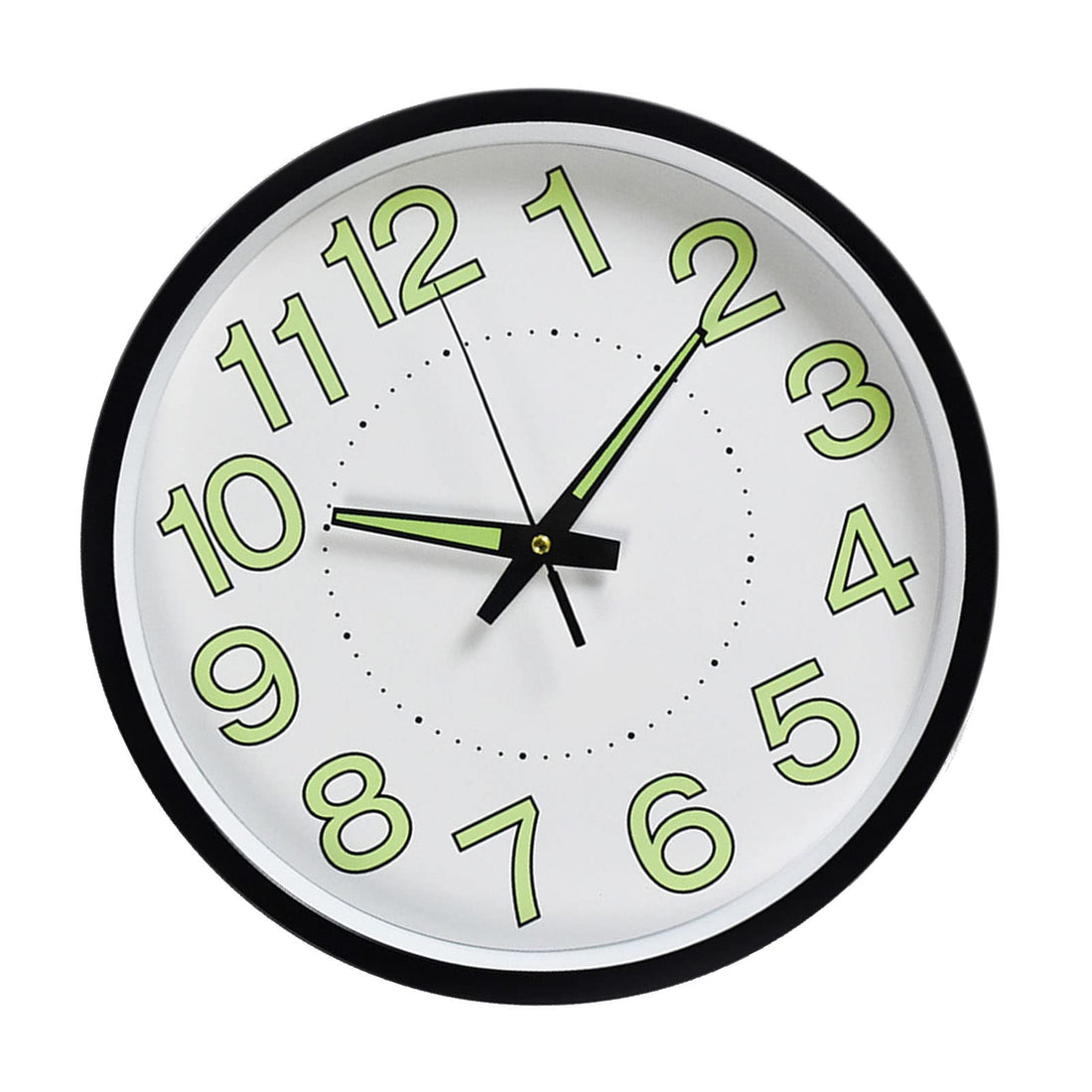 Luminous Wall Clock, Luminous Round Wall Clock Silent Movement 12 Inch for Conference Room (Black)