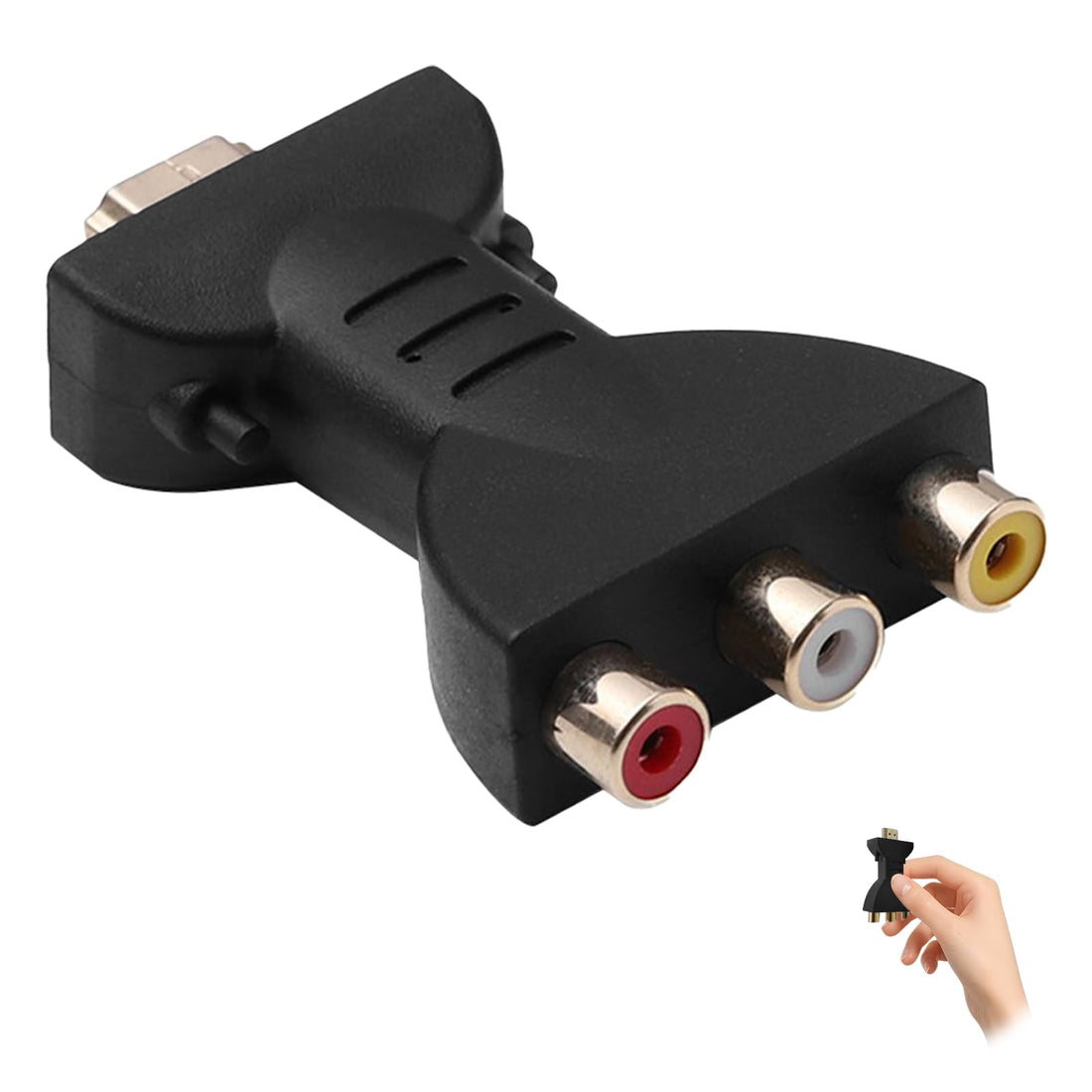 HDMI to RCA Adapter Converter, AV to HDMI Adapter 1080P Mini Composite Video Audio Converter Splitter to AV Video Adapter for HD TV Older TV Camera, Red White Yellow Interface