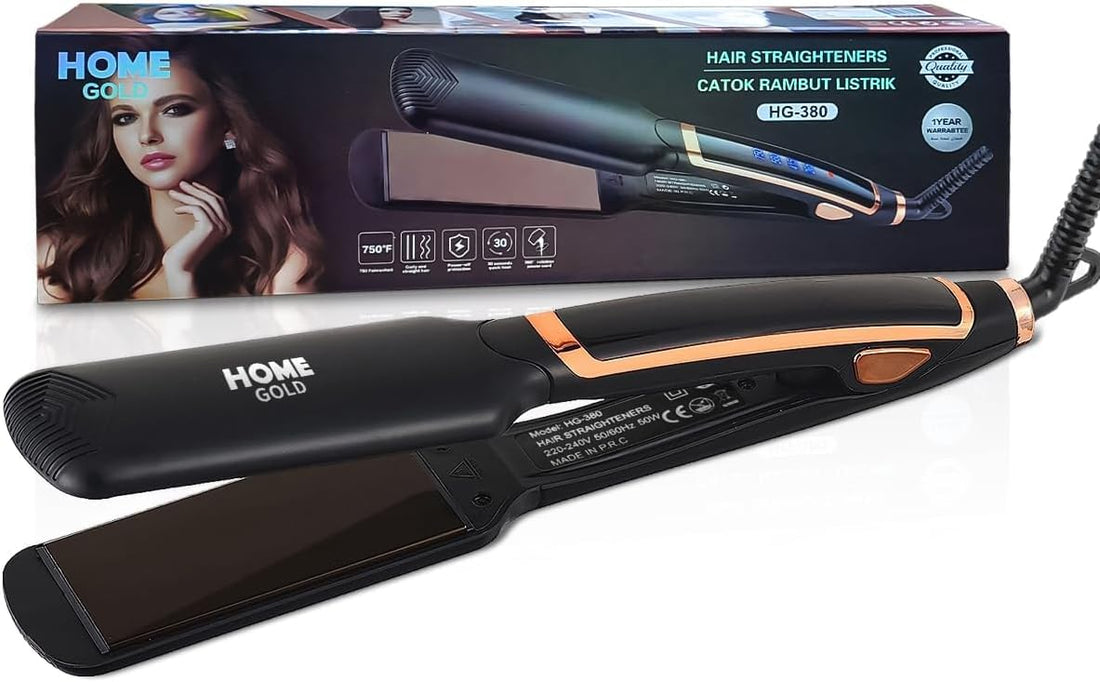 Hair Straightener, 400℃ High Heat, 30s Fast Heating, 50W Power Failure Protection, 360° Swivel Cord, for Curly and Straight Hair Black